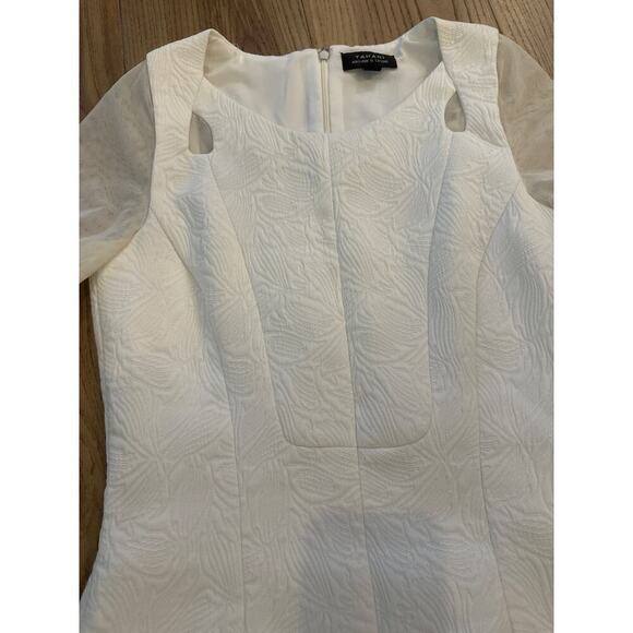 Tahari Dress Womens Size 6 White sheer back and arms - Picture 3 of 5